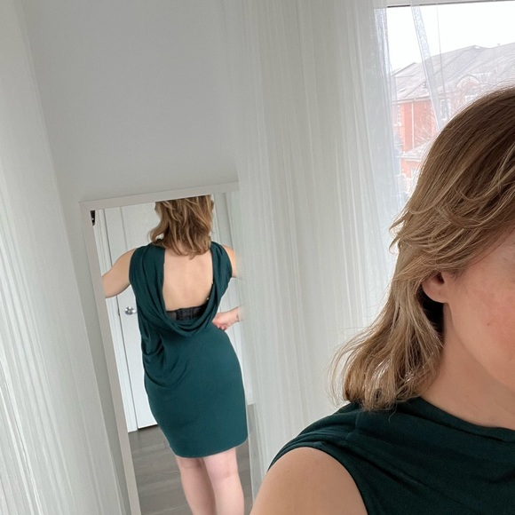 Green Lycra Cotton Midi Dress - Picture 2 of 4